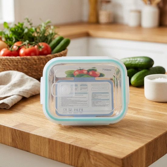 Glass Rectangular Tupperware 700 ml